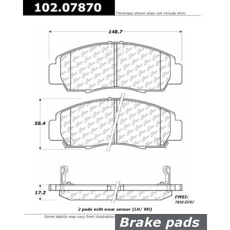 Centric Parts CTEK Brake Pads, 102.07870 102.07870